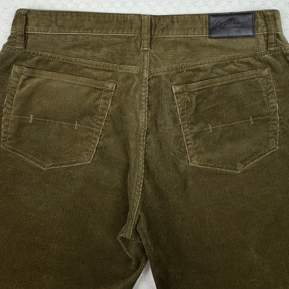 Vtg‎ Talon 45 Polo Ralph Lauren Corduroy Pants Stretch Straight Men 34x34 Brown